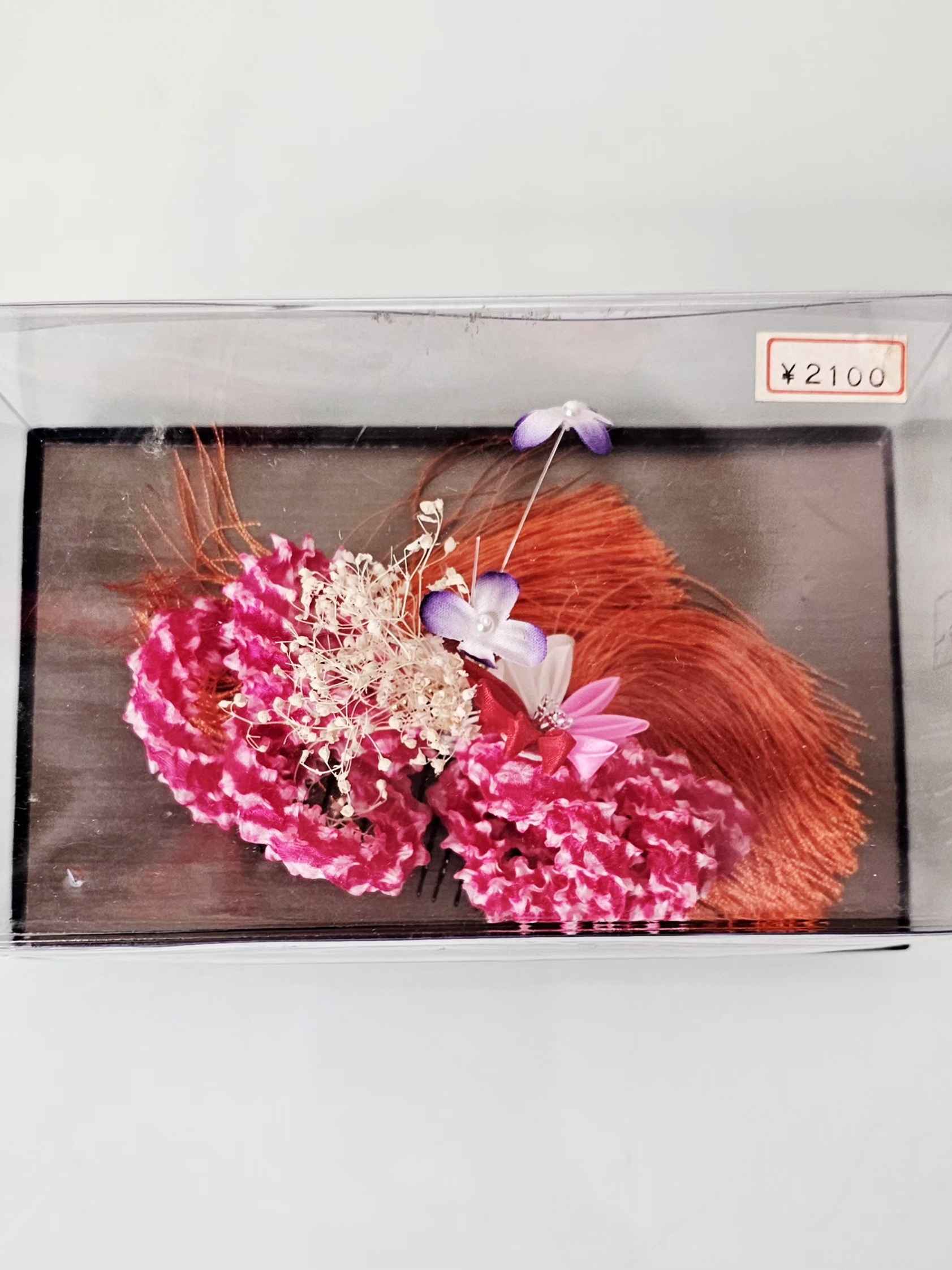 Vintage Japanese Flower Hair Comb Collectible Ornamental Hair Accessory